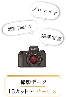 プロマイド・NEW Family・婚活写真　撮影データ15カット～サービス